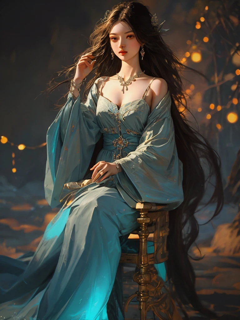 最high quality, masterpiece, High resolution, One girl, Light Powder Gauze Dress, Luxury Hair Accessories, Beautiful Necklace, Fine Jewelry, Beautiful Face, physically, Tyndall effect, Realistic, Shadow Studio, Edge lighting, 2-color illumination, (Skin with attention to detail: 1.2), 8k ウルトラHD, Digital SLR, Soft Light, high quality, Volumetric Light, I Go Shot, photograph, High resolution, 4K, 8k, Background Blur,