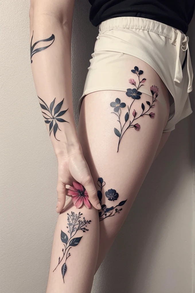 Create a delicate floral tattoo on your arm