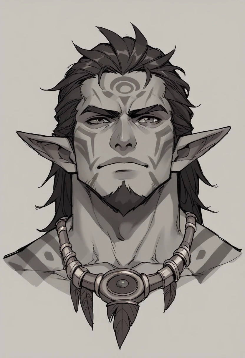 score_9, score_8_up, score_7_up, score_6_up, score_5_up, score_4_up, League of Legends ,Drak Elf Male tribal, Concept ART  ,daddy face, tribal tattoo on face 