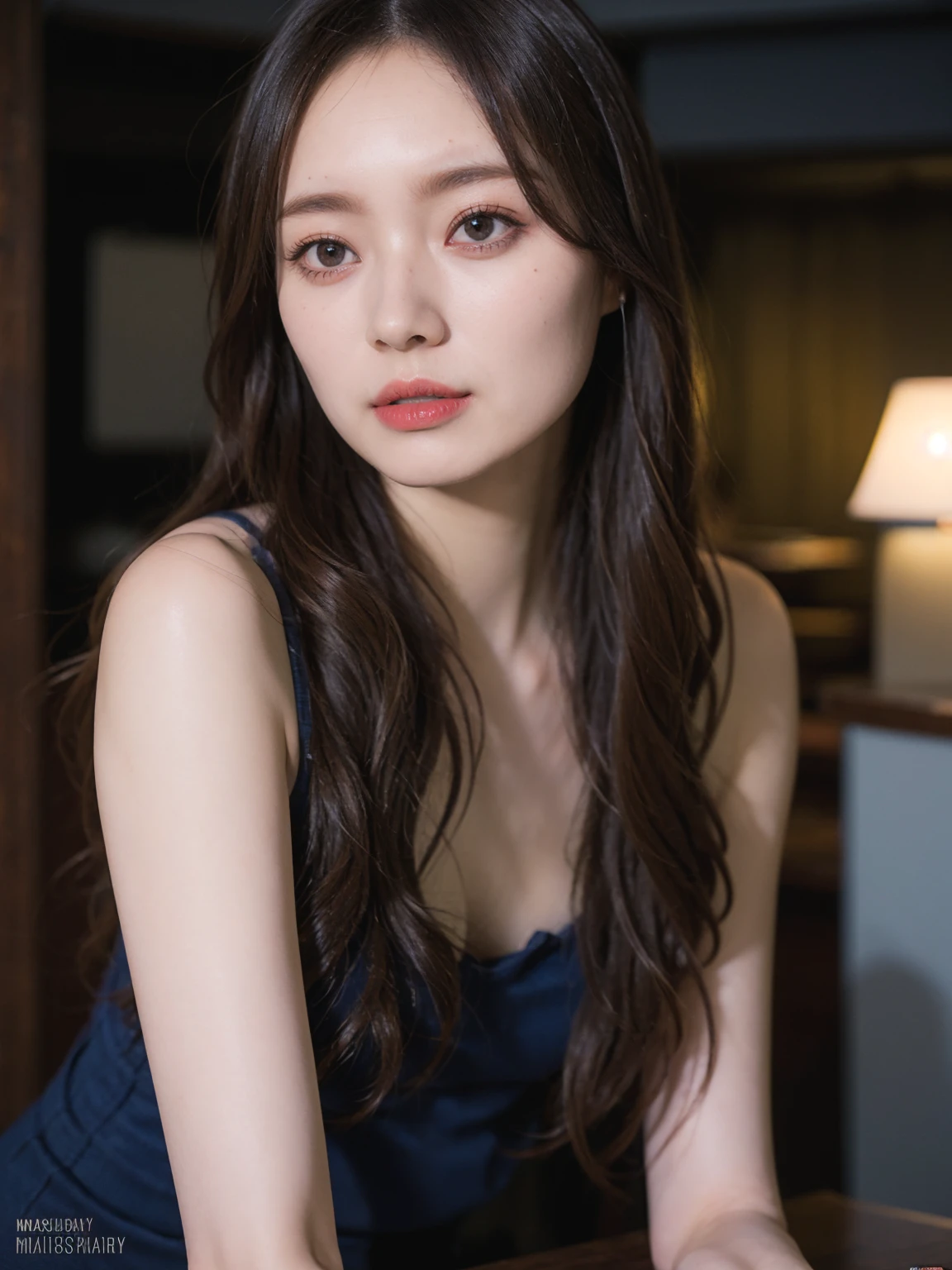 One girl, woman, masterpiece, Highest quality, Highest quality, Cinema Lighting, (Volumetric lighting), Very detailed CG unity 8k wallpaper, Concentrated, 8k wallpaper, Very detailed, Ultra-realistic, Realistic, Sharp focus, Absurd, (High resolution:1.2), (High Contrast), photograph, Detailed and complex, Instagram, Portraiture, Very detailed, Digital Painting, Art Station, Concept Art, Smooth, Sharp focus, figure, Cinema Lighting, Medium Shoulder, Micro strap is good, Strap panties, View your viewers, (topless), Medium Shot, (Long Hair), (Light brown hair)