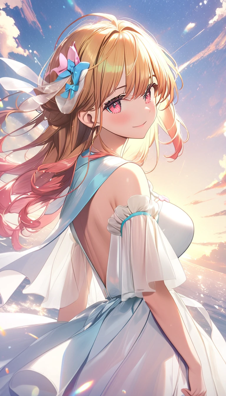 (Highest quality, 8k, 32K, masterpiece, Ultra-high resolution,:1.2),born, One girl,Super cute , Natural light,Clear, shining eyes, 20-year-old ,Fair skin, Sparrow, Brown Haired Girl, naked, Big Breasts