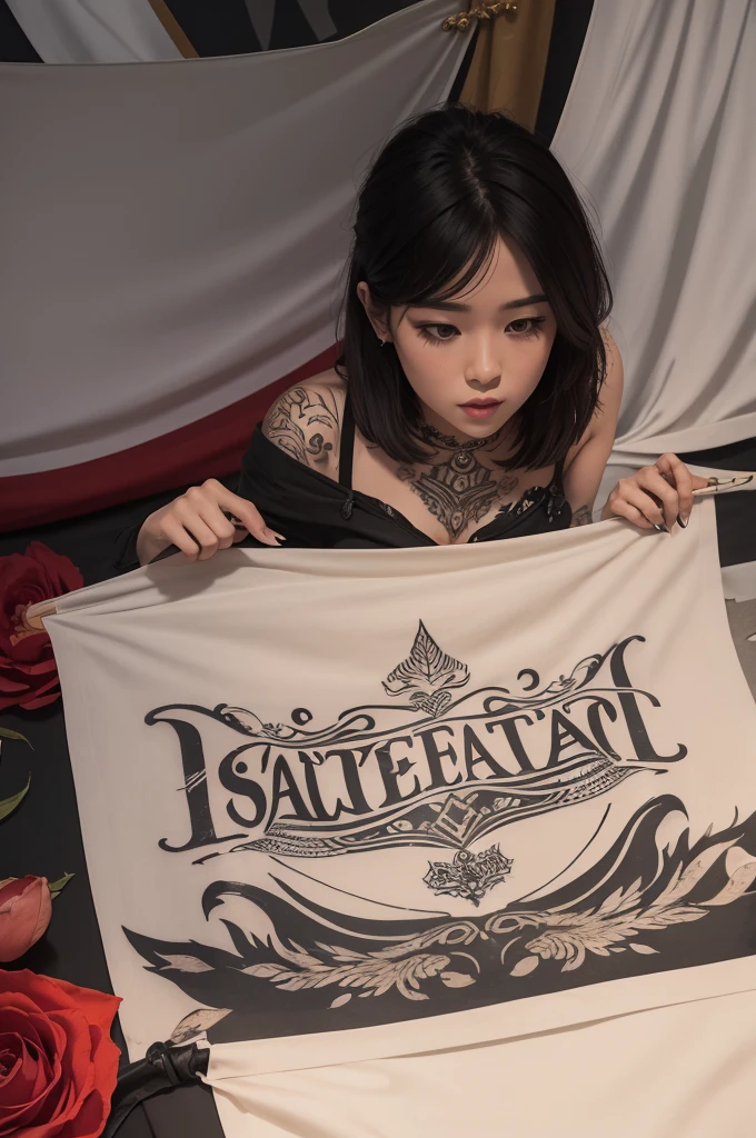 a written banner "sailetattoo"