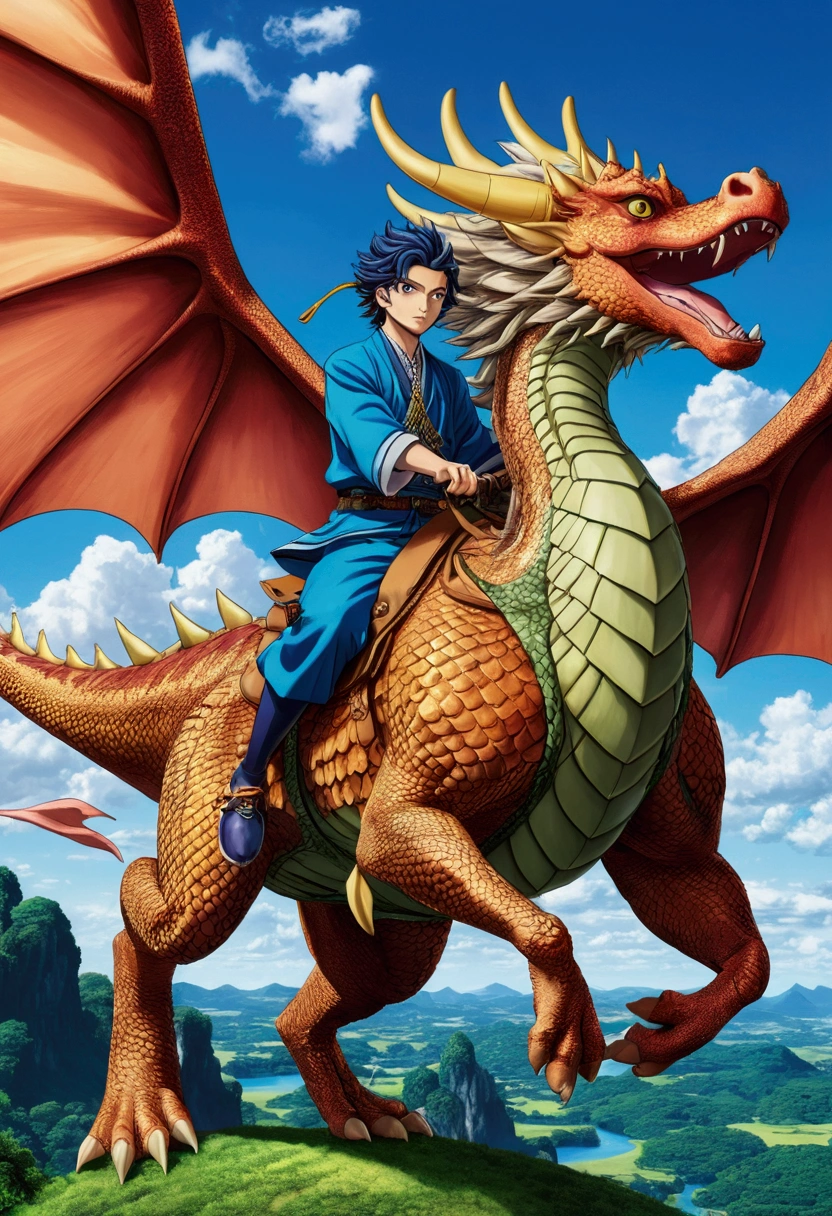 Animated characters riding dragon-like animals, 4K Manga Wallpapers, Amazing anime 8k, Anime Cover, Gyro Zeppeli, Anime Wallpaper, Anime Style 4k, Detailed Key Anime Art, Highly detailed official artwork, Anime Art Wallpapers 8K, Kimetsu no Yaiba, anime key art, Anime Wallpaper4k, Anime Wallpaper 4k