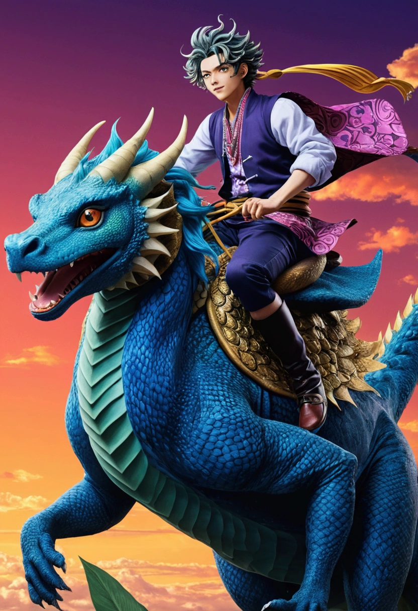 Animated characters riding dragon-like animals, 4K Manga Wallpapers, Amazing anime 8k, Anime Cover, Gyro Zeppeli, Anime Wallpaper, Anime Style 4k, Detailed Key Anime Art, Highly detailed official artwork, Anime Art Wallpapers 8K, Kimetsu no Yaiba, anime key art, Anime Wallpaper4k, Anime Wallpaper 4k 