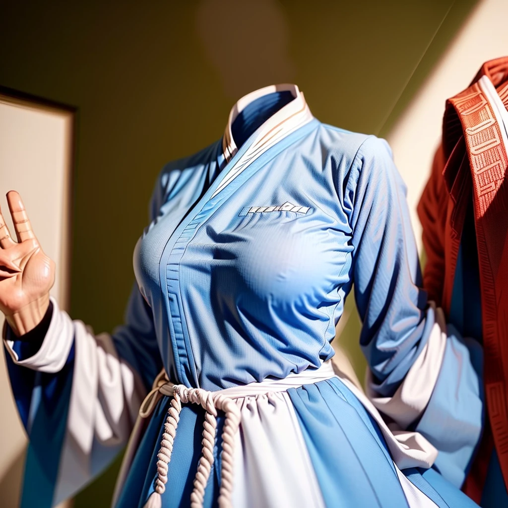 Hanbok (invisible, no humans, Headless, Faceless:1.5), cute big breasts, Ridiculous, High resolution, Super detailed, clothing details