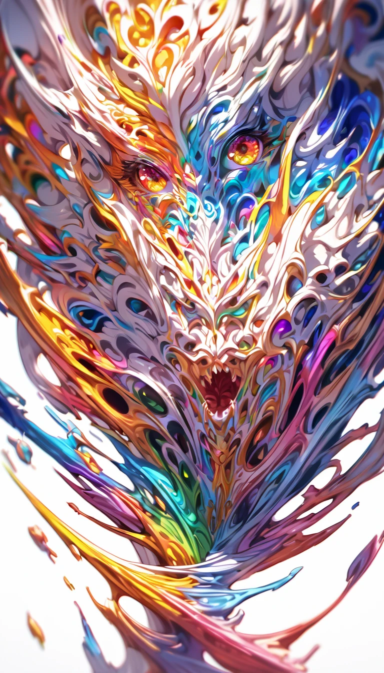 Close-up Vibrant Color Painting Fantasy Sketch Imagine Drawing Art T-Shirt (((White background only) (by Karen Griffiths White background only))), Crazy Details, Intricate details, Extremely smooth details, Cinema Lighting, Exposure Blending, High resolution, The colors are saturated, 8k,