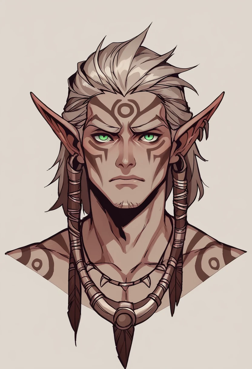 score_9, score_8_up, score_7_up, score_6_up, score_5_up, score_4_up, League of Legends ,Drak Elf Male tribal, Concept ART  ,Beautiful  face, tribal tattoo on face , 