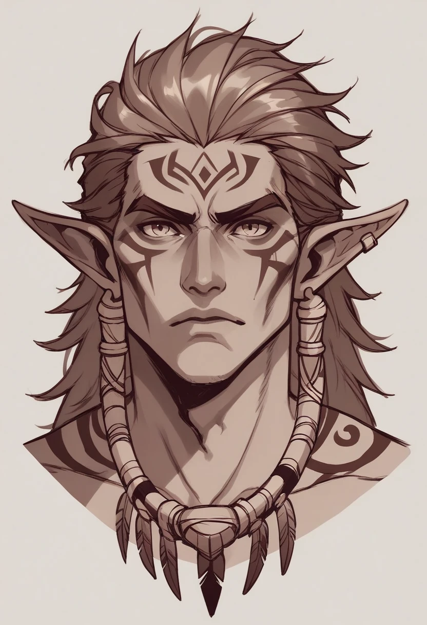 score_9, score_8_up, score_7_up, score_6_up, score_5_up, score_4_up, League of Legends ,Drak Elf Male tribal, Concept ART  ,Beautiful  face, tribal tattoo on face , 