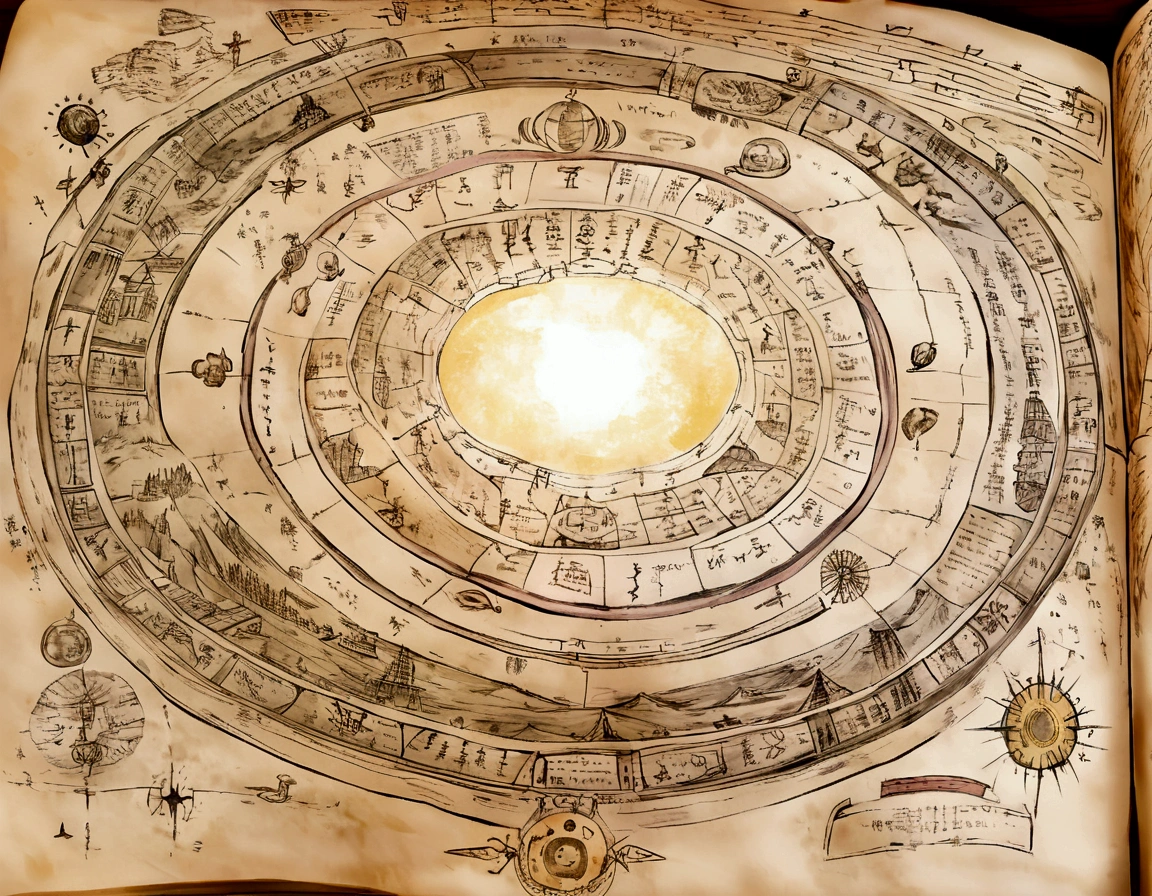 Magic Words,ancient writing,Sun Shape,Old maps