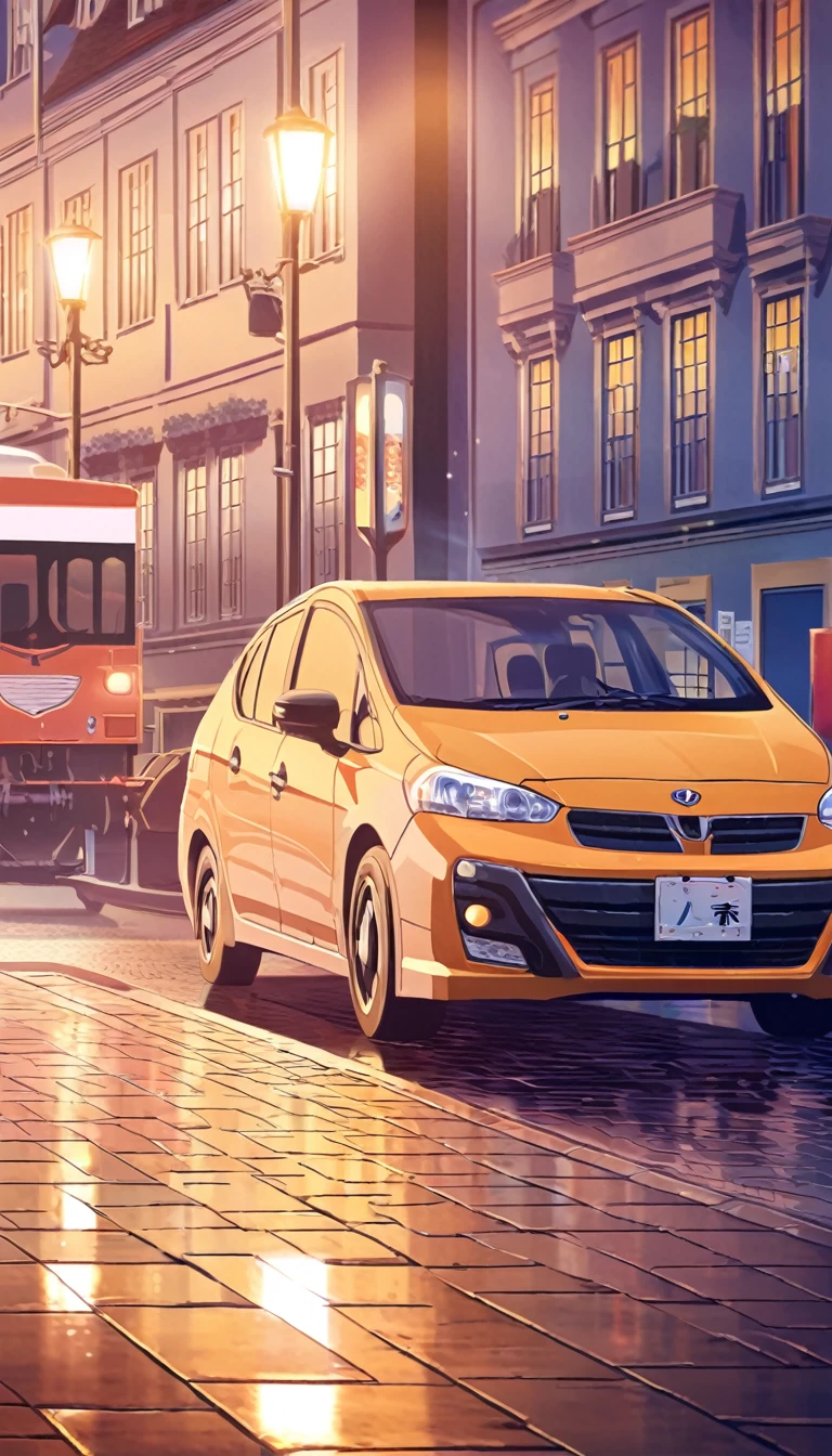 in the evening, The light is on, Street, transportation, scenery