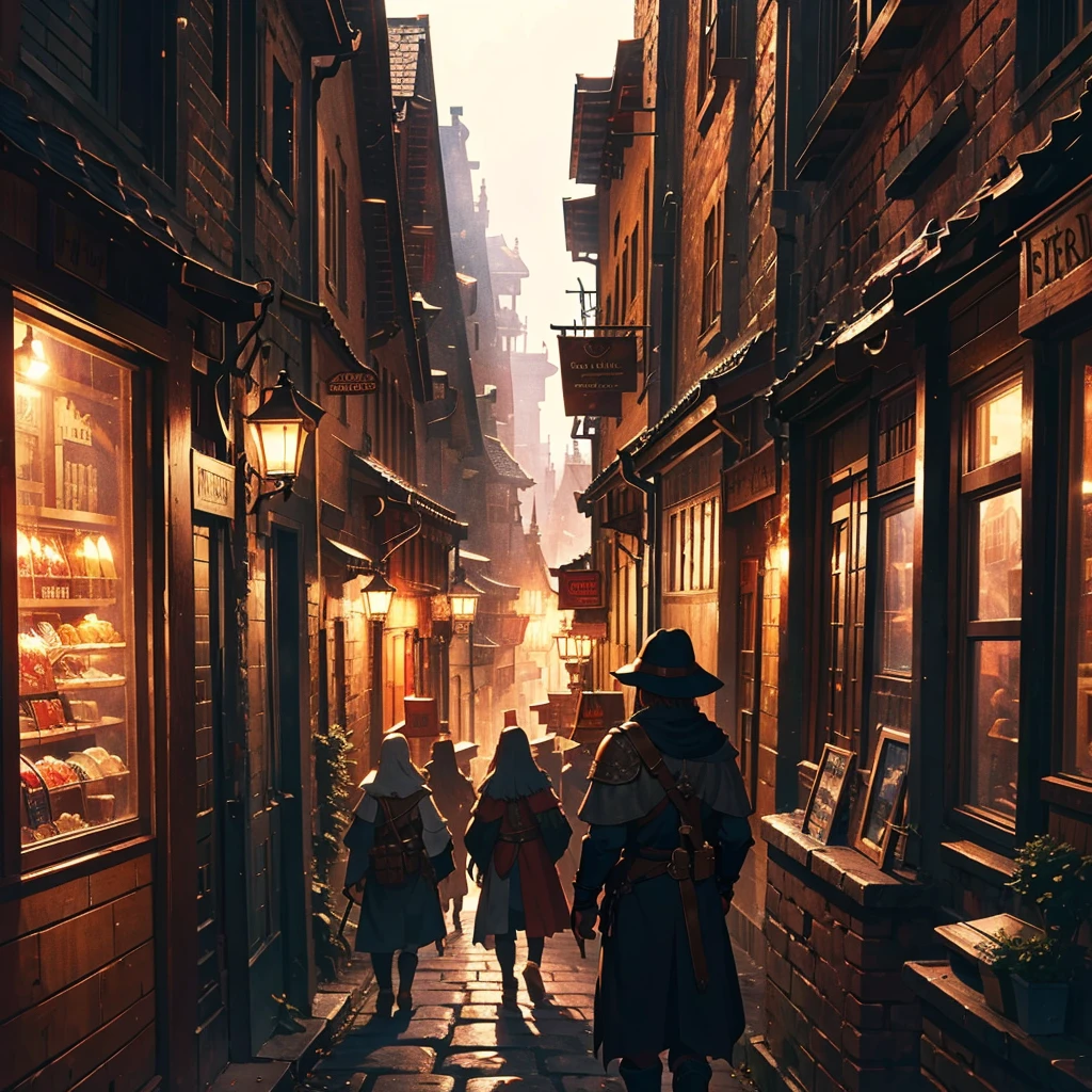medieval fantasy capital's town streets, crowded, dark wood, red, White and black, all Time sets variety, and variety of details, anime Style ilustratión, Creative and original , high quality, realistic , detailed, perfect , 4k, Well steuctured
First person POV