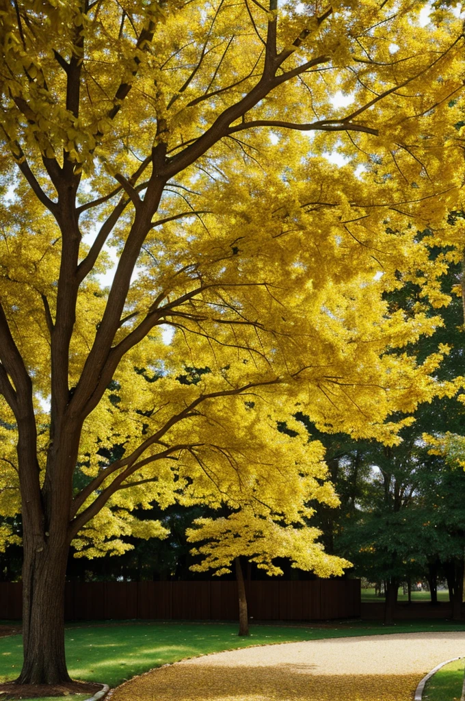 Golden tree with golden pearls as leaves