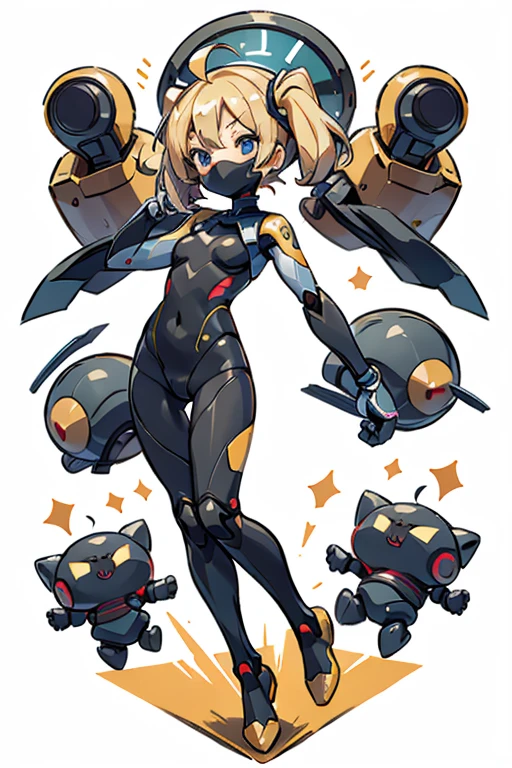 robot,Android,Primary school students ,Young Girl,,Height: 130cm,Character portrait,Simple design,Ahoge,Kokeshi,Deformation,Mini character,Pitch Resuit,Perfect Suit,Perfect costume,Yoga Suit,robotジョイント , robotの肩,Plug Suit,Spacesuit,Full body illustration,Helmet,Face masks,