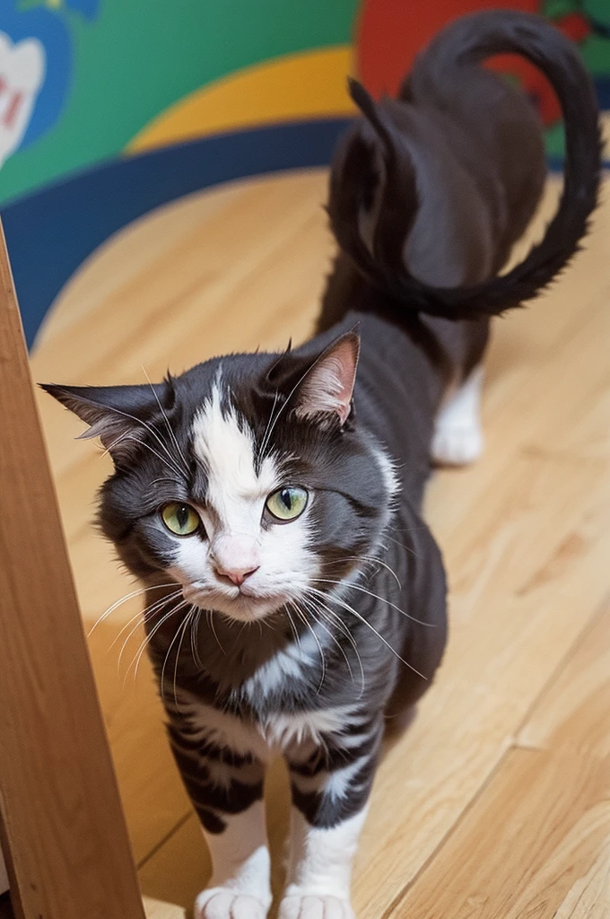 Picasso-esque cat painting