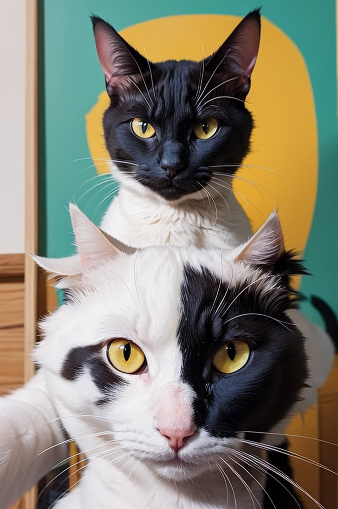 Picasso-esque cat painting
