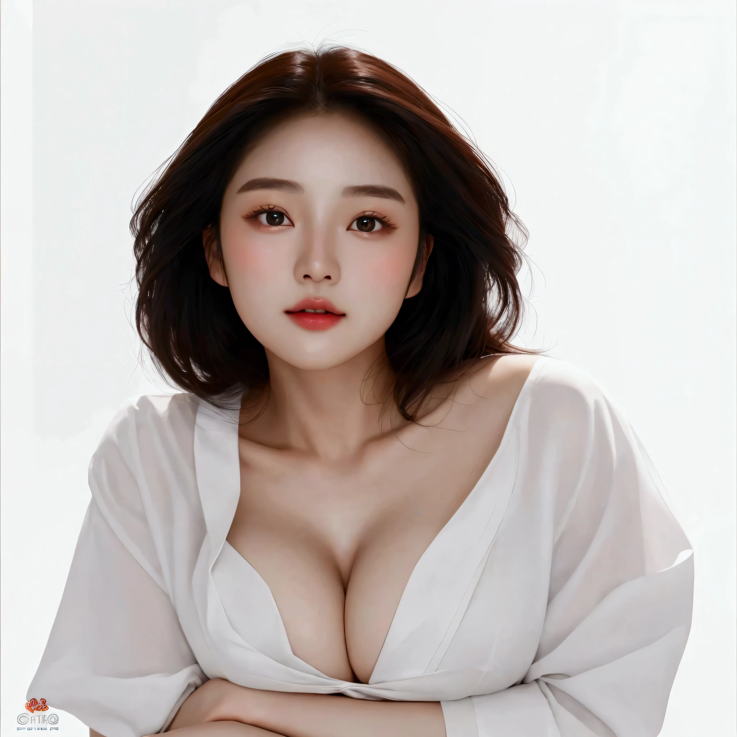 a close up of a woman with a white shirt on posing for a picture, beautiful south korean woman, gorgeous young korean woman, female actress from korea, beautiful young korean woman, korean woman, heonhwa choe, korean girl, cute korean actress, shin min jeong, lee ji - eun, lee ji-eun, portrait of female korean idol, sun yunjoo, masterpiece, best quality, (extremely detailed cg unity 8k wallpaper), (best quality), (best illustration), (best shadow), opened breast, open boob, big boob, sexy, horny, (ultra HD), 4K, high detail