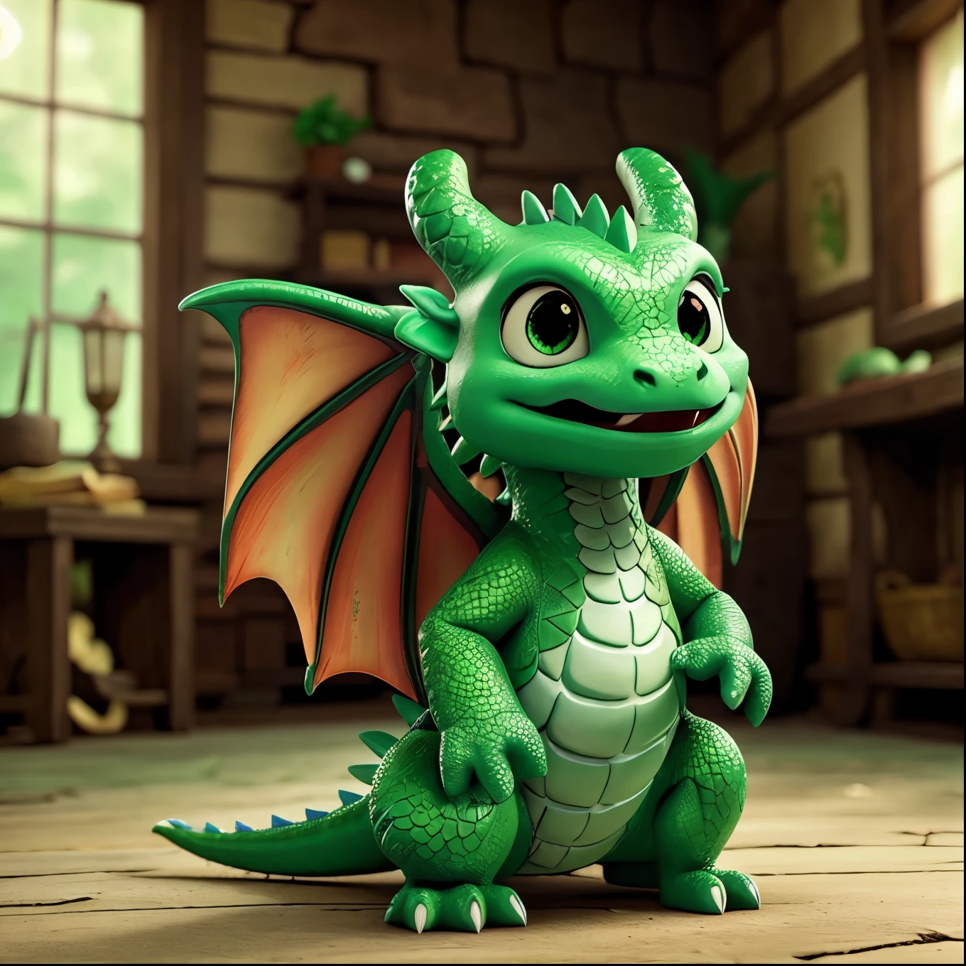 Cute green dragon
