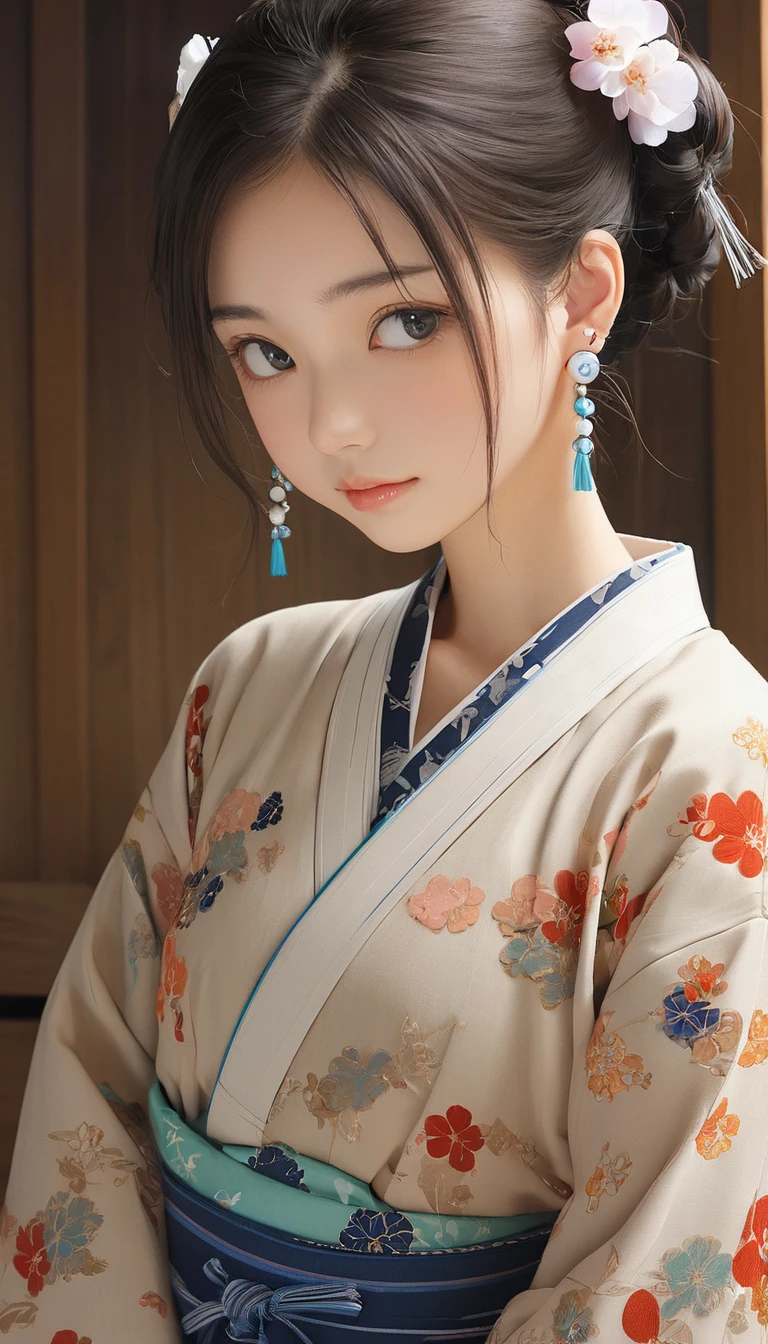 (masterpiece, Highest quality:1.2), One girl, alone,bony body、15 years old、Earrings、Yayoi Period