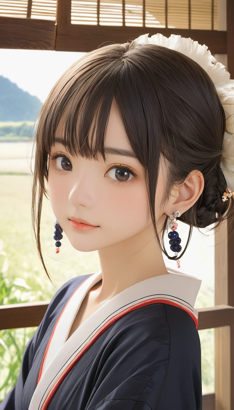 (masterpiece, Highest quality:1.2), One girl, alone,bony body、15 years old、Earrings、Yayoi Period