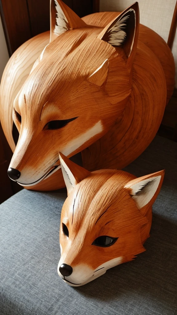 Traditional Japanese Crafts、Carved wooden fox mask