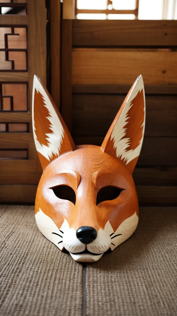 Traditional Japanese Crafts、Carved wooden fox mask 