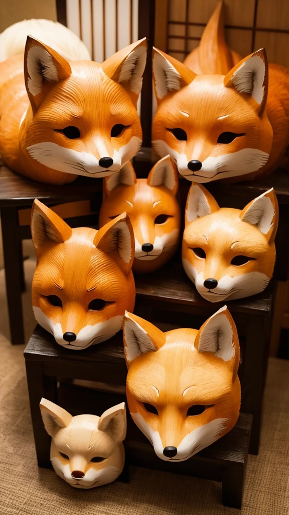 Traditional Japanese Crafts、Carved wooden fox mask 