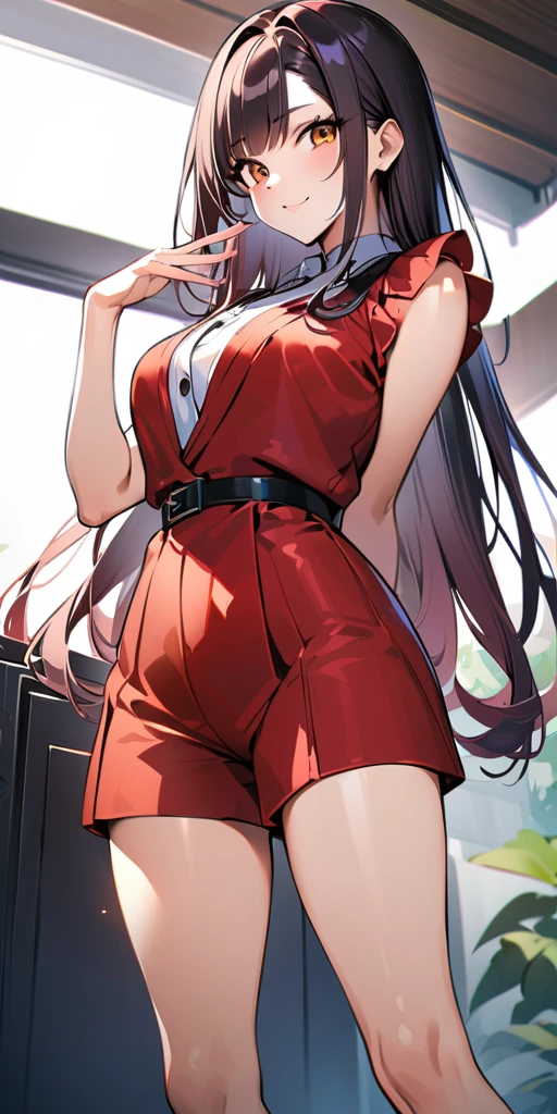 ((Highest quality、masterpiece、Anime Style、Highest quality、High resolution、8k、detailed、ultra-detailed:1.3))、Long legs、Sharp focus:1.2, Beautiful woman with perfect figure:1.4、(smile:1.2), double eyelid、30-year-old woman、Sexy pose、((((Shut your mouth.、One Woman)))),The background is tokyo、アヘ顔,