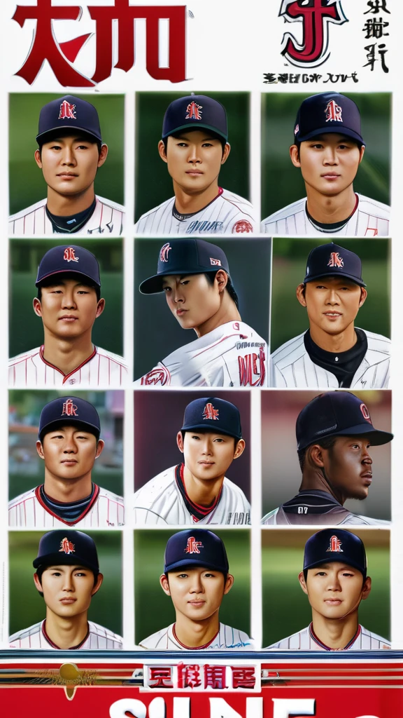 Shohei Ohtani、Highly detailed face and skin texture, Fine grain,