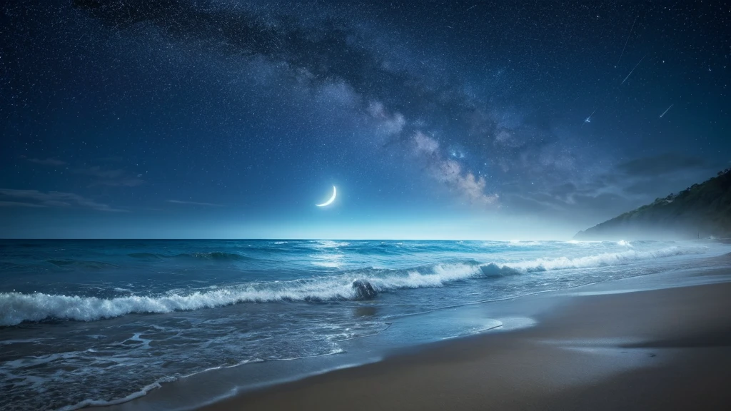 beach Starry Sky moon night Fantasy move