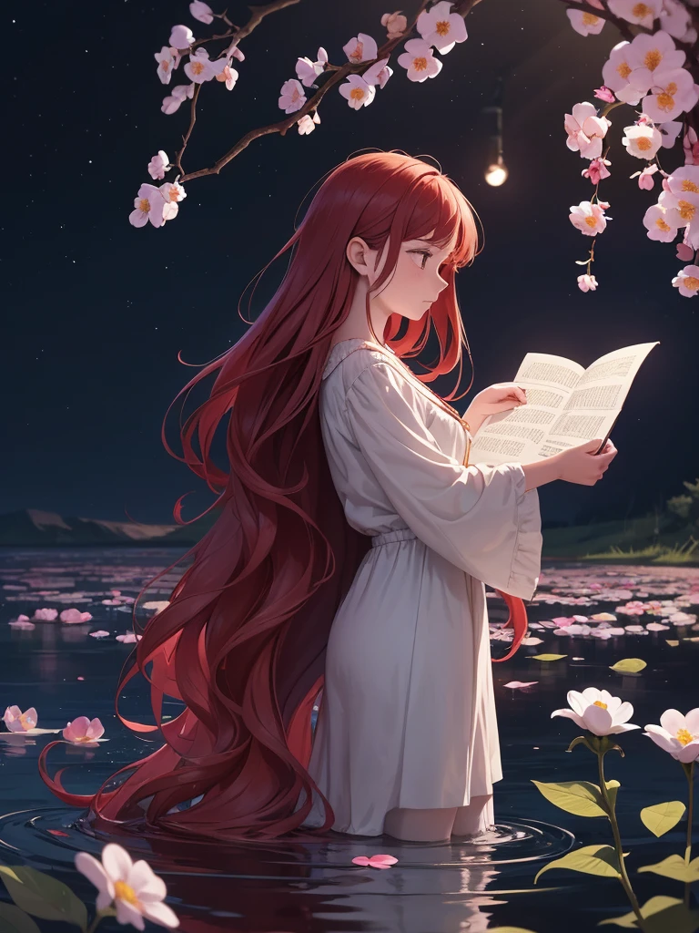 The present of the exhausted stars that whisper in the darkness of the night, The fraying of the mantles of the people below. Who is deaf to song? Is there a wild flower that turns red and refuses? A  with the sins of spring, whose hair is five feet long, and the water is like that. The young girl&#39;s heart is hidden and released, and her blood is slowing down in a night&#39;s dream.She walks through the spring, and the camellia, and even the plum blossoms, are pure white.She looks like a peach, and she is twenty years old. The beautiful beauty of spring, with the black hair flowing through the comb, the ringing of the hall bell, and the peach buds in the bangs, Tamahe-kun, the god of spring in the evening, who hides the purple and dark hair in the middle of the night. color［＃Ruby&#39;s「Dark blue」is the first appearance「Ejiiro」］Who is the fluctuation of the blood that surrounds the life of spring? The deep purple rainbow is reflected in the shadows of spring&#39;s child&#39;s eyebrows.,(huge breasts:1.9),