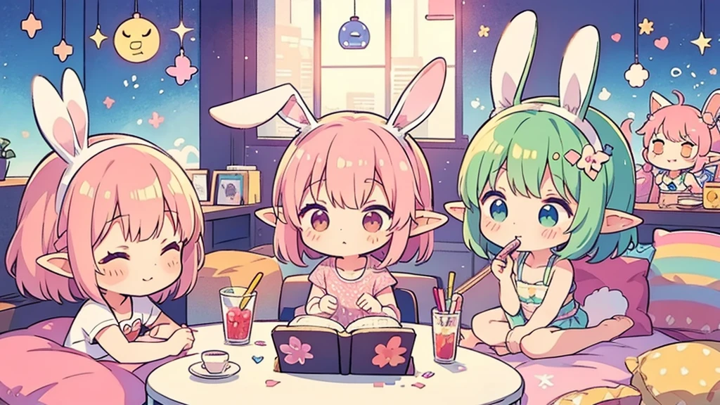 Bunny ears、Chibi Elf、Chill out、Pink and pop room