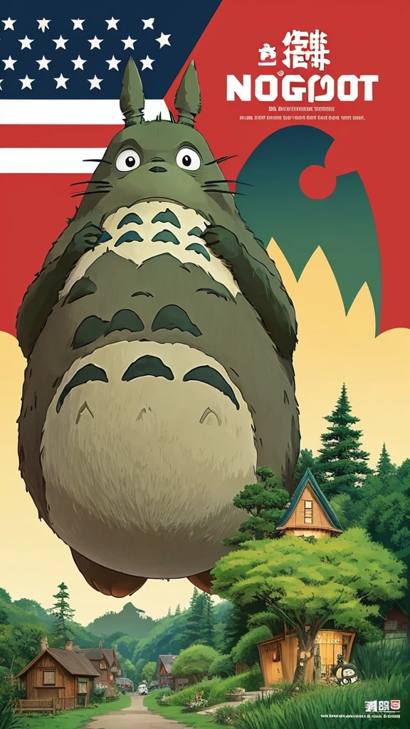 My Neighbor Totoro Character Top Quality, Anatomically correct, american style propaganda poster, masterpiece,