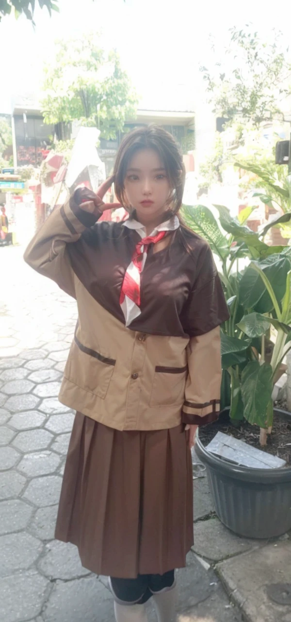 (((realistic photography))),, portrait, (afraid face:1.3),, beautiful girl, looking at viewer, , (school uniform:1.2), shirt buttoned and trousers, , (busty cleavage:1),, in the japan street, (environment details:1.3),, (RAW Photo, cg unity, photography, ultra realistic details, sharp focus, detailed skin,4k, high-res, masterpiece, best quality, realistic, vibrant:1.2),, (8k,4k, UHD, high resolution, professional, cinematic, movie, dramatic),, (anamorphic depth of field blur background), detailed background,
