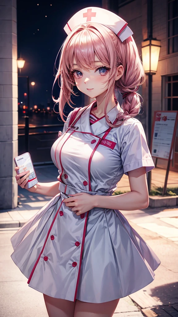 Beautiful anime girl, young, nurse lookbook