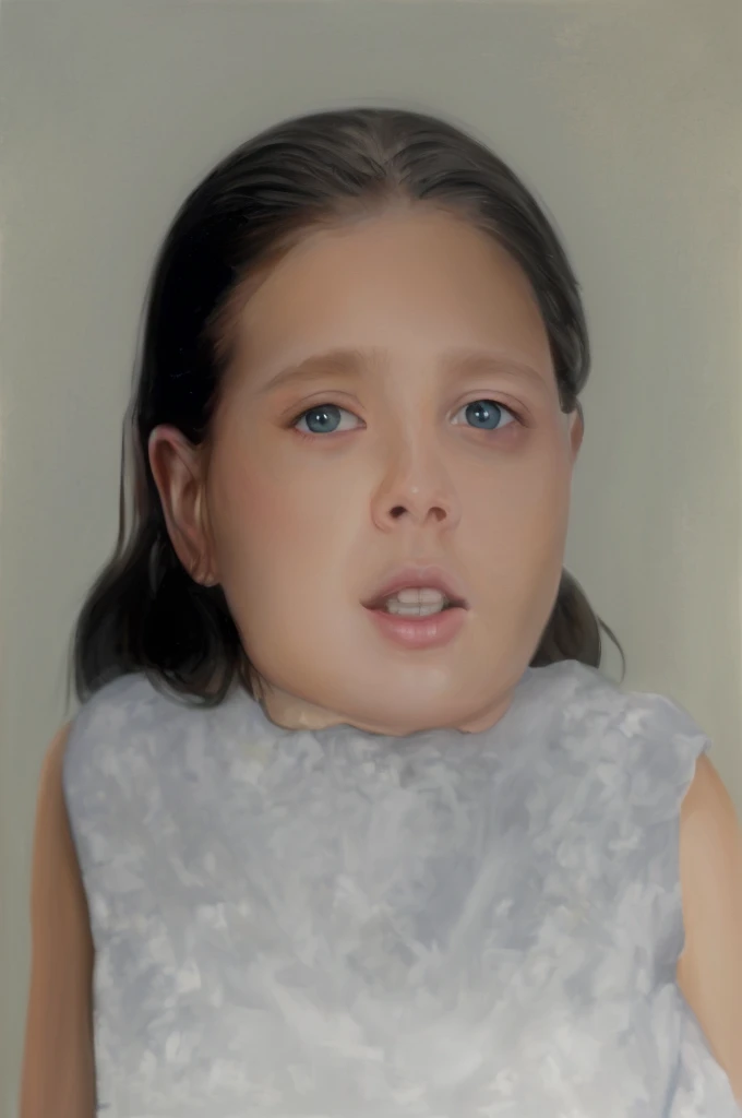 there is a Youngh girl in a white dress looking at the camera, digital oil on canvas, realistic studio portrait, Youngh , realistic digital painting, airbrush digital oil painting, ultra realistic digital painting, photorealistic digital painting, very realistic digital art, digitally painted, side centered painted portrait, Youngh girl, digital oil painting, portrait Youngh girl, oil digital painting