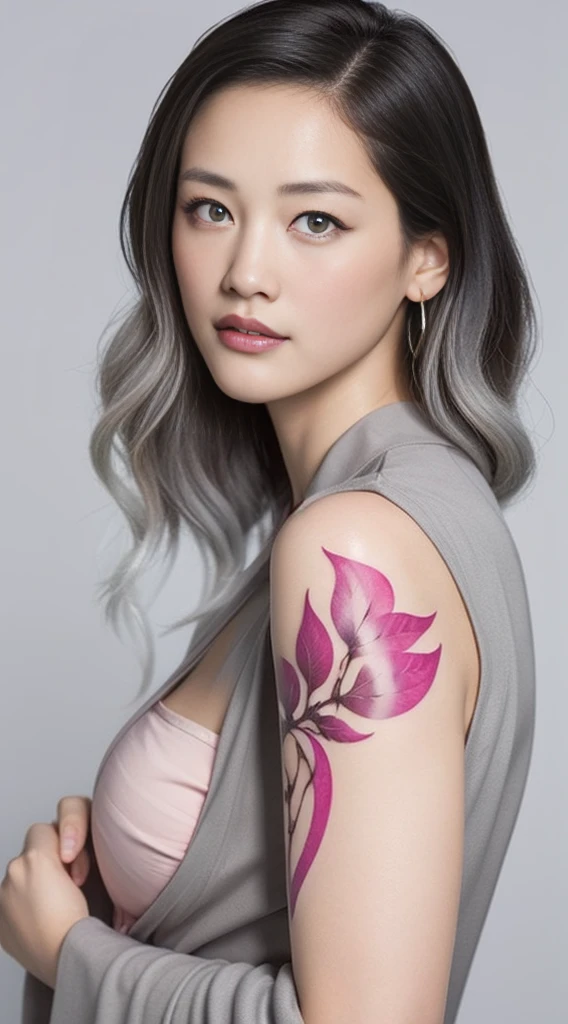 Cute Japanese female, (16 years old), (very cute face), white moist skin, looking at camera, melancholy expression, (pink bright eyes: 1.4),
BREAK,
Idol, (very beautiful berserker female: 1.3),
BREAK,
(wearing pink cute kimono: 1.3), (highly revealing kimono), very large earrings, short length, (leaf tattoo on body: 1.3),
BREAK,
(long hair), (light gray hair: 1.4), (wavy hair), (gradient hair: 1.3), (red tips: 1.3),
BREAK,
(realistic: 1.3), masterpiece, perfect lighting, (ultra-high resolution), (8K), (highly detailed: 1.4), (from the front), (full body: 1.4), (symmetrical: 1.2), (one shot),
BREAK,
(Shibuya, Japan: 1.2),