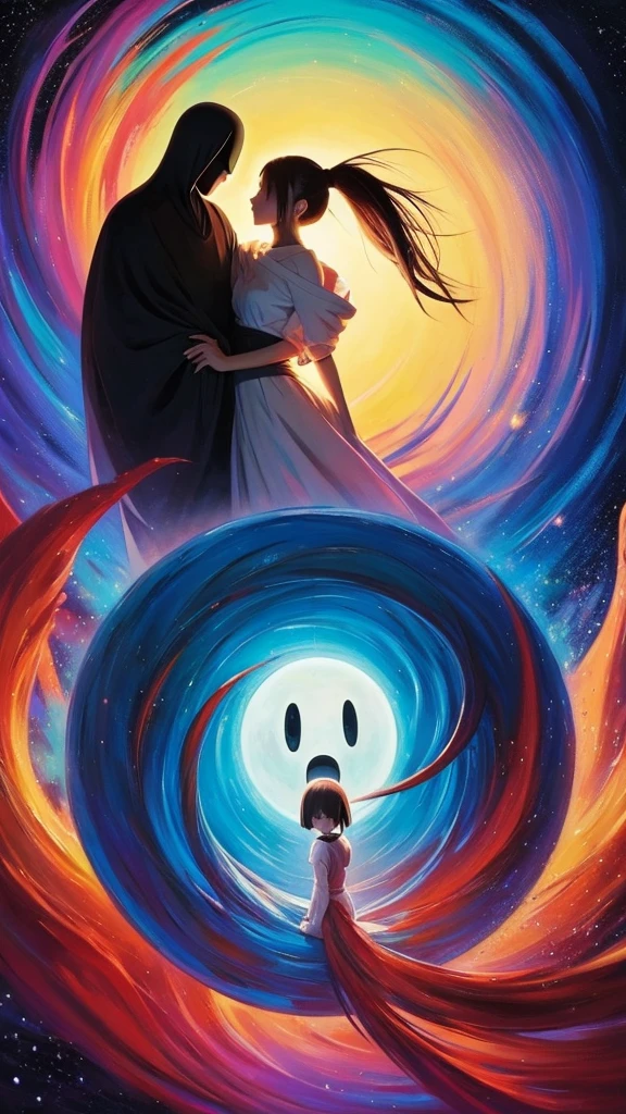 Spirited Away Characters、No-Face、High resolution, smile, Highest quality, Anatomically correct, accurate, Abstract painting, masterpiece, 