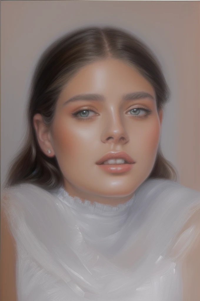 there is a Youngh girl in a white dress looking at the camera, digital oil on canvas, realistic studio portrait, Youngh , realistic digital painting, airbrush digital oil painting, ultra realistic digital painting, photorealistic digital painting, very realistic digital art, digitally painted, side centered painted portrait, Youngh girl, digital oil painting, portrait Youngh girl, oil digital painting