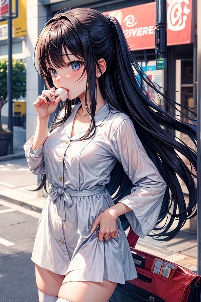 Anime girl with in mouth