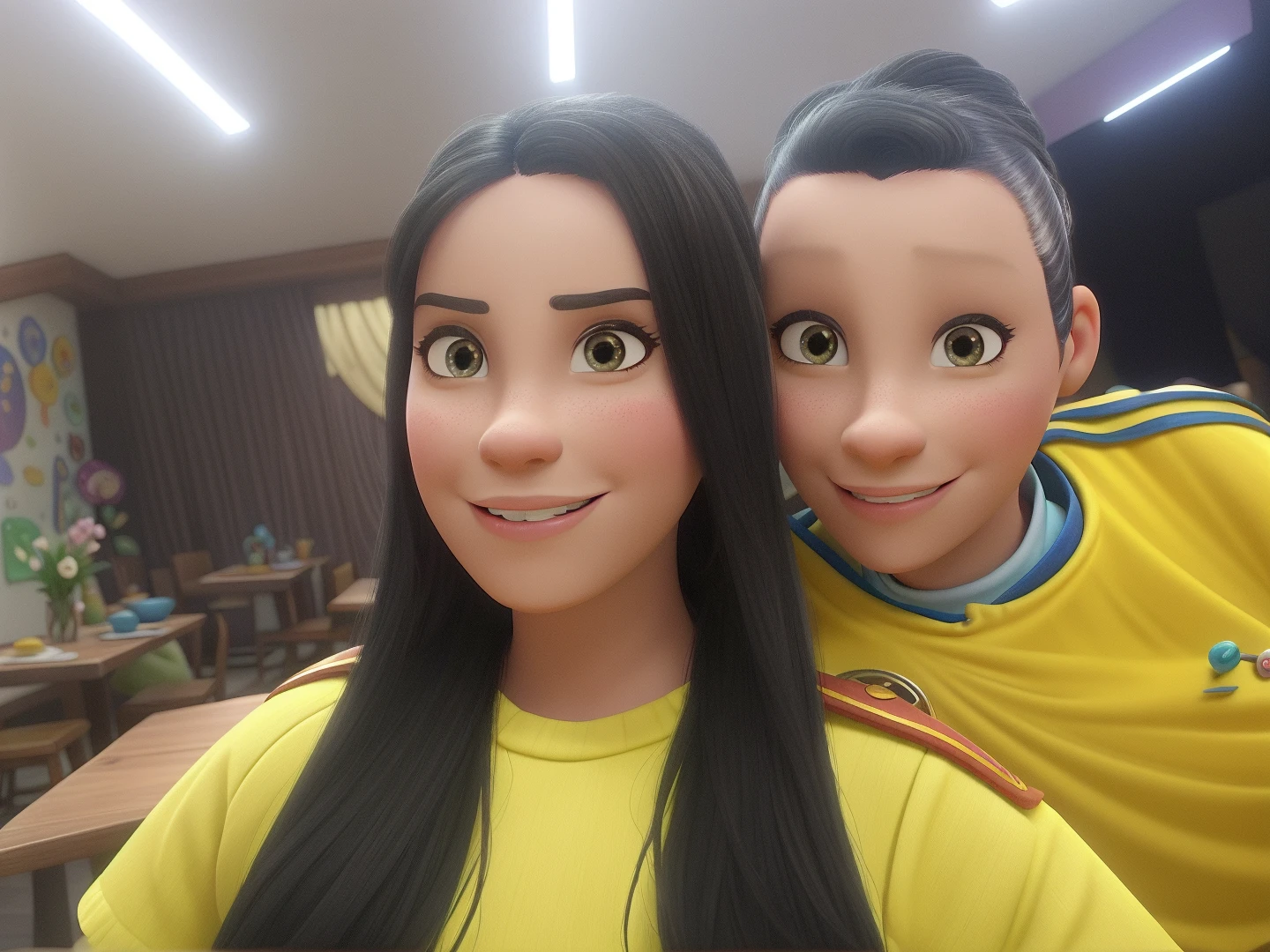 Altas,casal homem e mulher no estilo Disney Pixar,colorido,personagens expressivos,brilhante e vibrante,atmosfera alegre,romantic setting,Playful and whimsical environment,Cheerful and lively expressions,tema aventureiro,magic lighting,Mundo de fantasia,movimento e movimento,exaggerated proportions,ambiente encantado,Magical creatures and companions,elementos de storytelling,fairytale vibes,detalhes encantadores e designs intrincados,animated and dynamic poses,Storybook-like scenario,imaginativo e cativante,attention to facial features and expressions,rico e imersivo,Artistic and creative,artistic rendering,User-friendly layout,Charming and charismatic personalities,caloroso e convidativo,Fundos coloridos,Fanciful and dreamlike,Charming and fantastic,Magical transformations and surprises,memorable and captivating,narrativa visual encantadora,momentos emocionantes,detalhes e texturas extravagantes