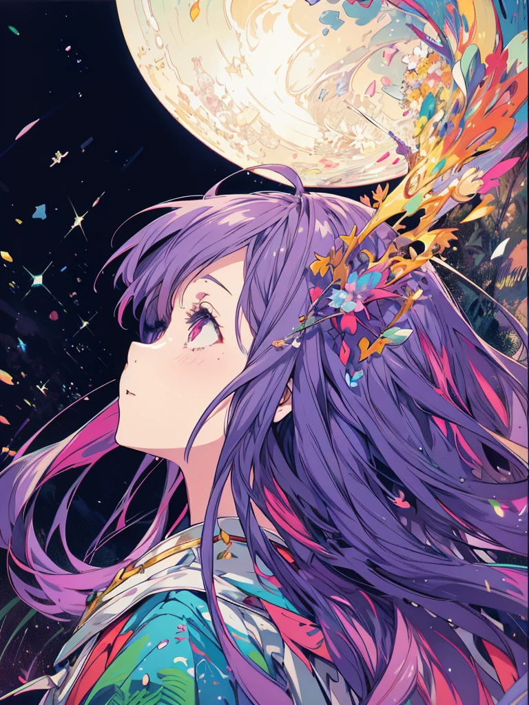 1 girl, Beautiful and detailed, Purple long hair, Pale red eyes, Princess Dress, Glowing Skin, solve, (Anime Style:1.6)High contrast girl, Sitting, Side Shot, (null:1.3), (masterpiece, Highest quality, perspective, Depth of written border:1.5), Flowers, Rocky Mountain, forest, Beautiful Face, Thighs, From below, 8k, Raw photo, Confused, Impressionism, (Tom Thomson, Claude Monet, Joaquin Sorolla, James Wilson Morris, John Fabian Carlson, Hugh Henry Breckenridge:0.8), HDR, Realistic, Film Grain, chromatic aberration, 高solve, Very detailed, finely, Dynamic Lighting, Dramatic lighting, Shadow, Sharp focus, Highly detailed eyes and face, Sharp pupils, Realistic student