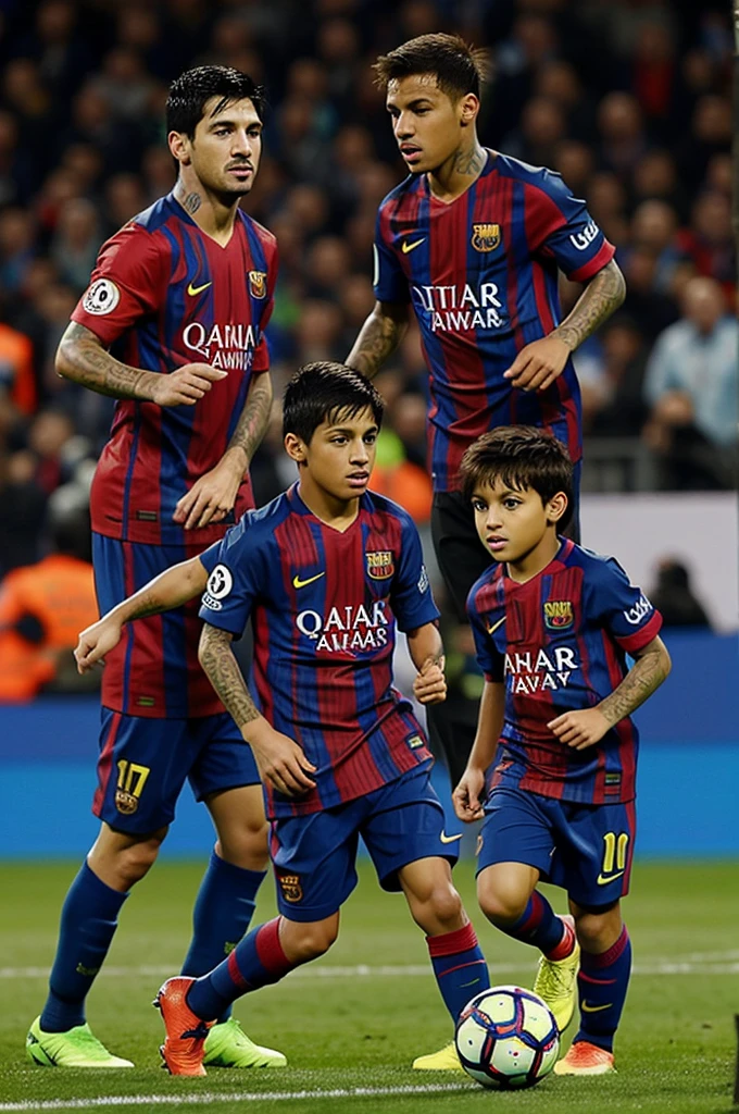 Luis Suarez, Lionel Messi and Neymar Junior
