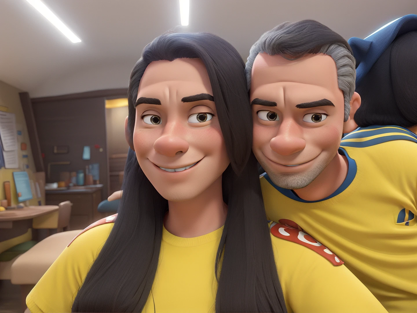 couple (man and a woman) in disney cartoon format