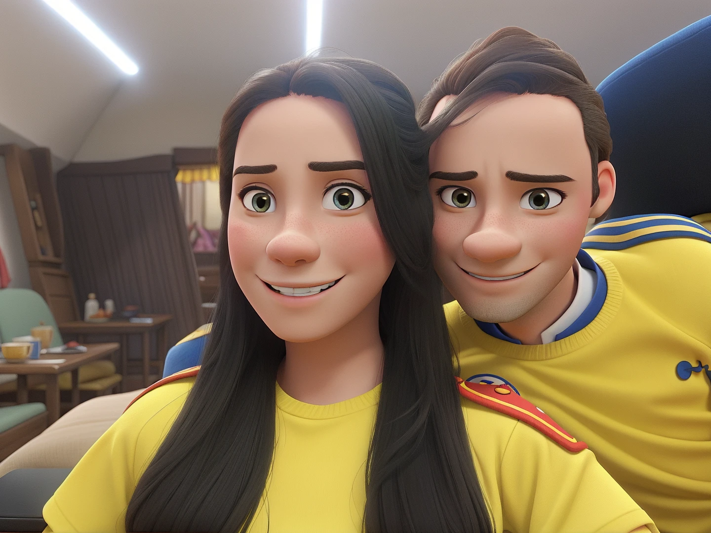 Happy couple like Disney movie love