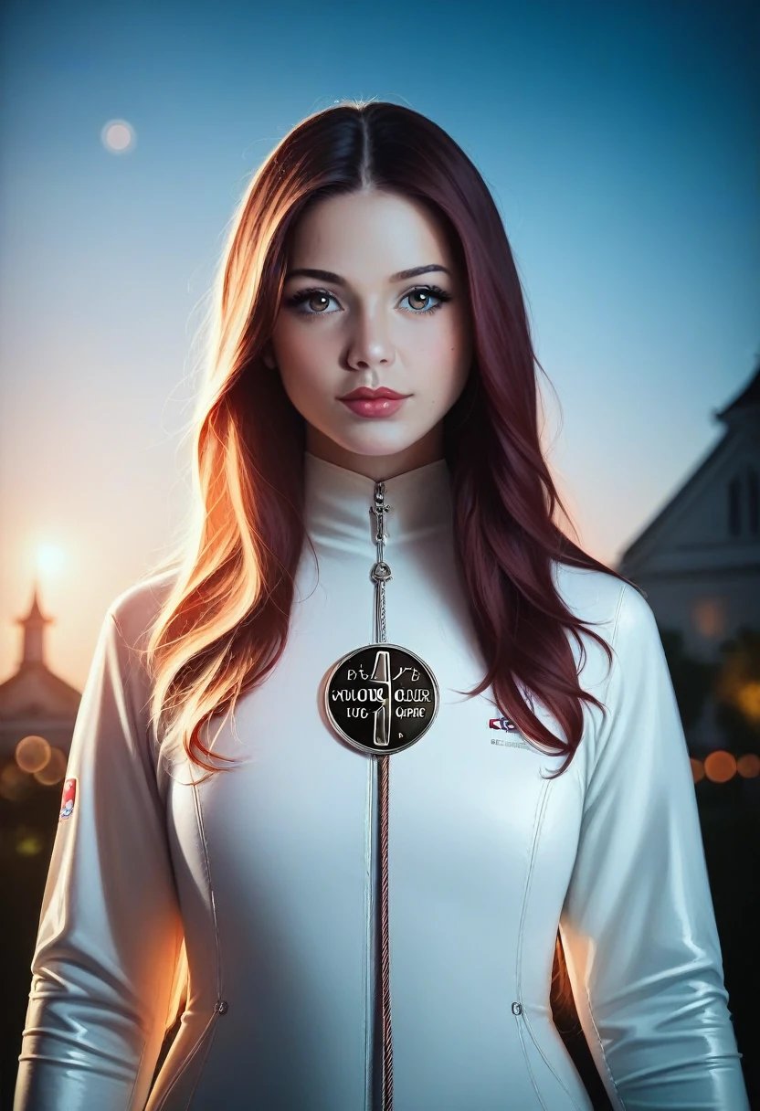 ((woman)), (30 year old), (long hair), (wearing reddish suit), (speech at a lectern), (bible on the pulpit), (modern protestant church background), (natural light), (photo realism), (hyper detailed), diffuse lighting, (((front view))), (Nikon D850 DSLR), ((long shot at 200mm f/1. 8 lens)), (Slightly blurred background with bokeh effect)