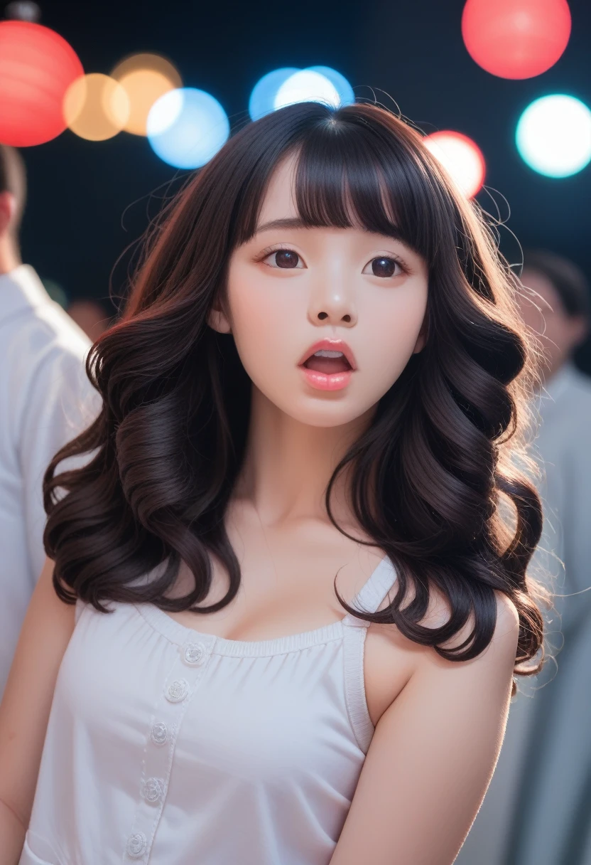 Top quality, Reality, 8K, HD, 1 girl, Miss, (Sexy pose: 1.9, touch: 1.9, cleveage: 2), Gorgeous, (Large target: 1.8), (underwear: 2, OK: 1.9, underwear: 1.4), (short hair: 2, Bob: 2, partedbangs: 1.6), Watch the audience, (1 girl's Eyes: 1.6), Reality, (Bokeh), (Flowing hair, Lips, open mouth: 1.43), Gorgeous, Pure face_v1:1,