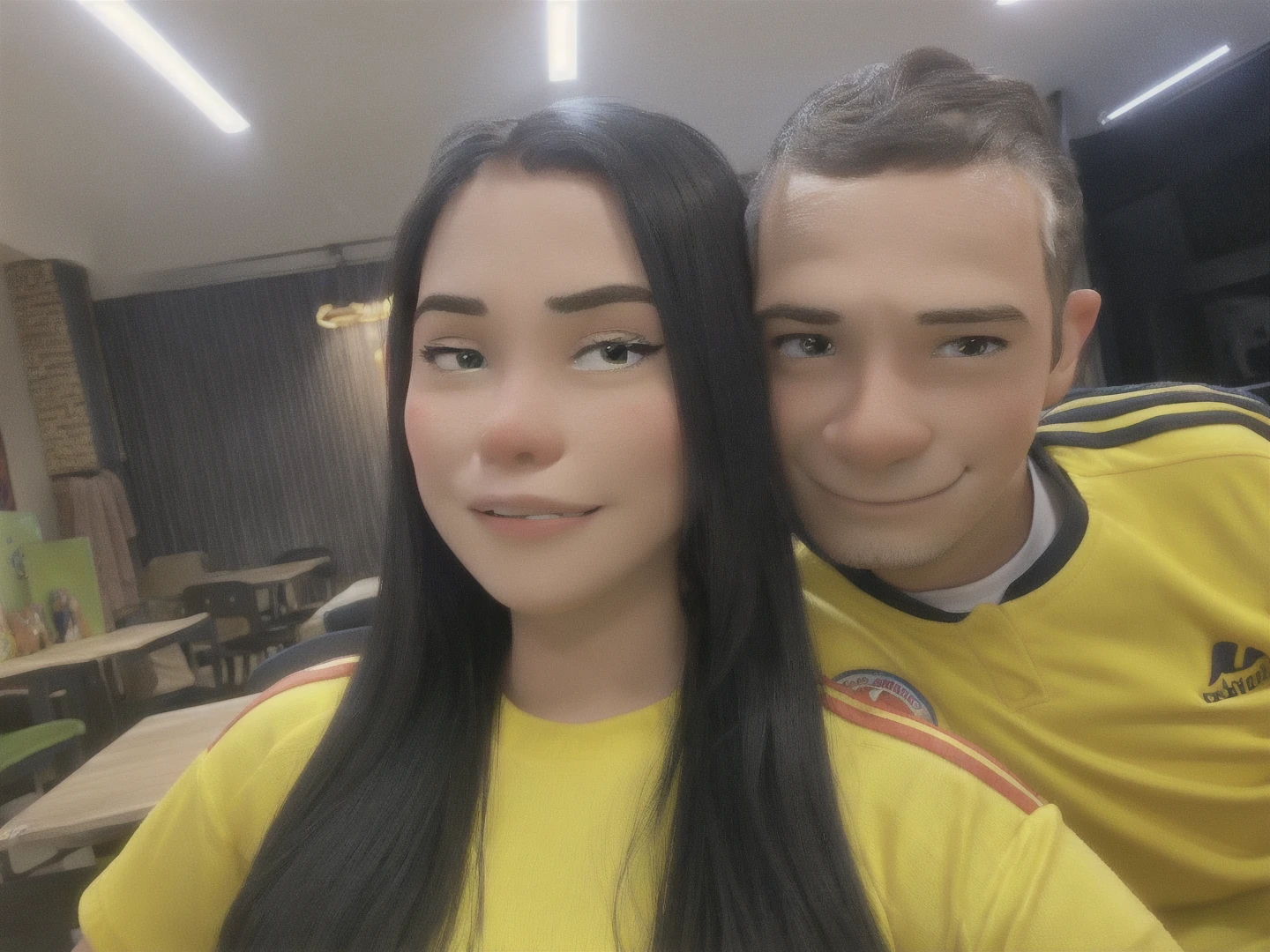Disney Pixar style couple,