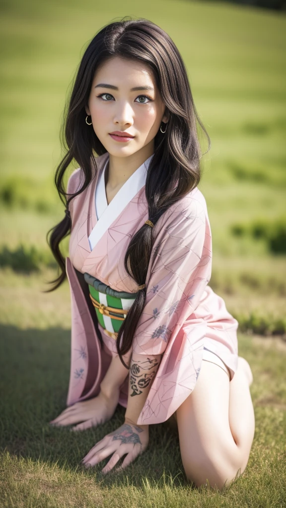 Cute Japanese female, (), (very cute face), white moist skin, looking at camera, melancholy expression, (pink bright eyes: 1.4),
BREAK,
Idol, (very beautiful berserker female: 1.3),
BREAK,
(wearing pink cute kimono: 1.3), (highly revealing kimono), very large earrings, short length, (has black grass tattoo on body: 1.3),
BREAK,
(long hair), (light gray hair: 1.4), (wavy hair), (gradient hair: 1.3), (red tips: 1.3),
BREAK,
(realistic: 1.3), masterpiece, perfect lighting, (ultra-high resolution), (8K), (highly detailed: 1.4), (from the front), (full body: 1.4), (symmetrical: 1.2), (one shot),
BREAK,
(Shibuya, Japan: 1.2),