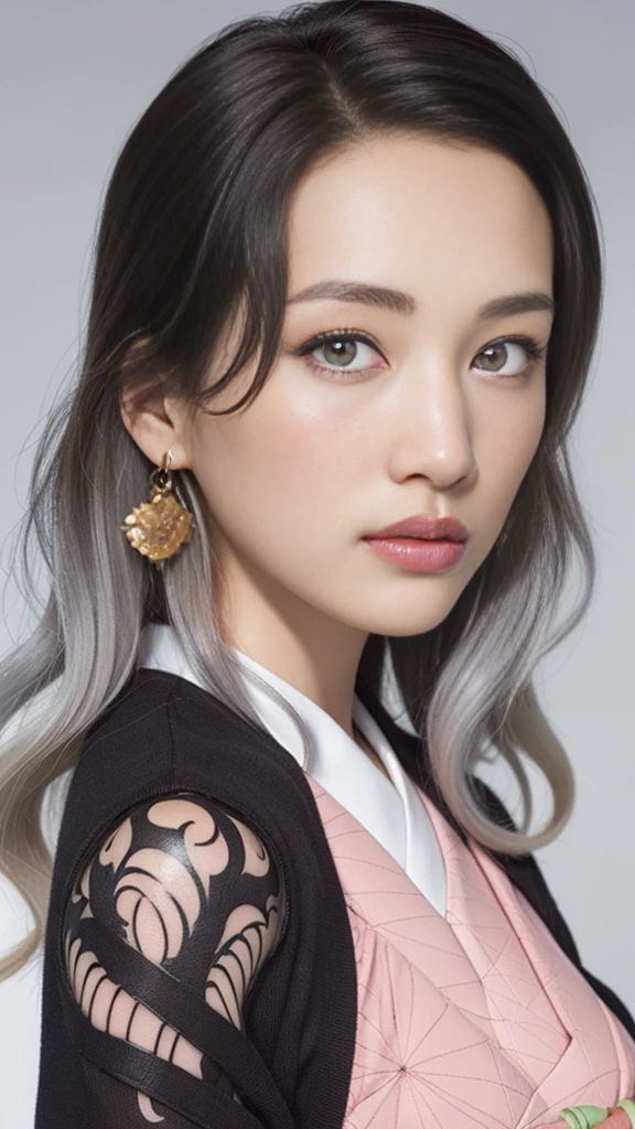 Cute Japanese woman, (16 years old), (very cute face), white moist skin, looking at the camera, melancholy expression, (pink bright eyes: 1.4),
BREAK,
Idol, (very beautiful berserker woman: 1.3),
BREAK,
(wearing pink cute kimono: 1.3), (highly revealing kimono), very large earrings, short length, (has black grass tattoo on body: 1.3),
BREAK,
(long hair), (light gray hair: 1.4), (wavy hair), (gradient hair: 1.3), (red tips: 1.3),
BREAK,
(realistic: 1.3), masterpiece, perfect lighting, (ultra high resolution), (8K), (highly detailed: 1.4), (from the front), (full body: 1.4), (symmetrical: 1.2), (one shot),
BREAK,
(Shibuya city in Japan: 1.2),