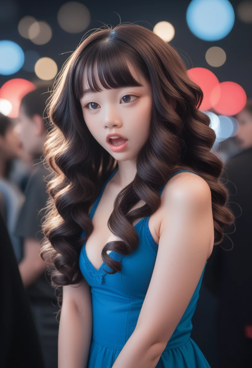 Top quality, Reality, 8K, HD, 1 girl, Miss, (Sexy pose: 1.9, touch: 1.9, cleveage: 2), Gorgeous, (Large target: 1.8), (underwear: 2, OK: 1.9, underwear: 1.4), (short hair: 2, Bob: 2, partedbangs: 1.6), Watch the audience, (1 girl's Eyes: 1.6), Reality, (Bokeh), (Flowing hair, Lips, open mouth: 1.43), Gorgeous, Pure face_v1:1,